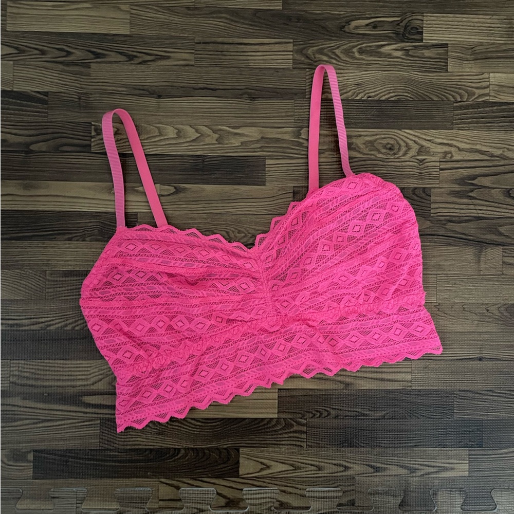 Victoria’s Secret PINK Lace Bralette Vibrant Pink Medium